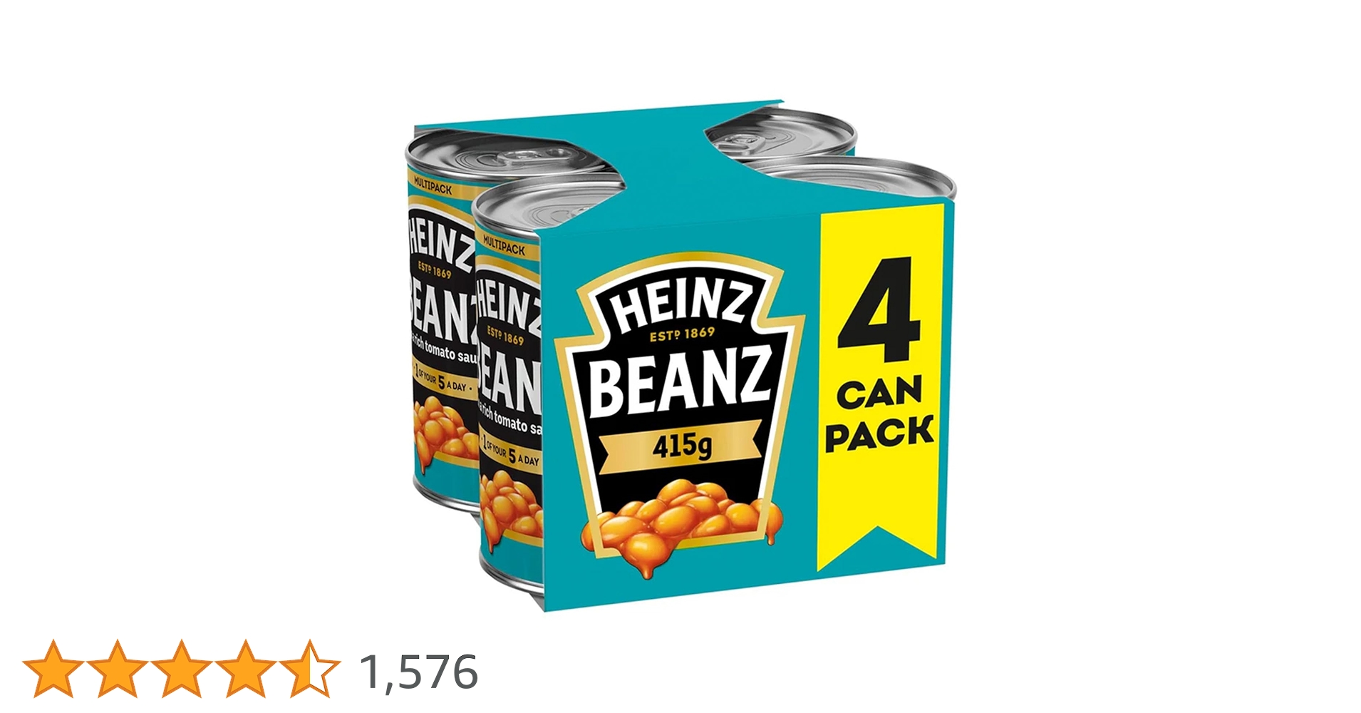 Amazon | Heinz Baked Beans 415g 4 Pack (England) by Heinz Baked